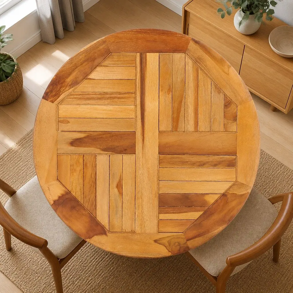 Solid Teak Wood Lazy Susan Spice Condiment Server