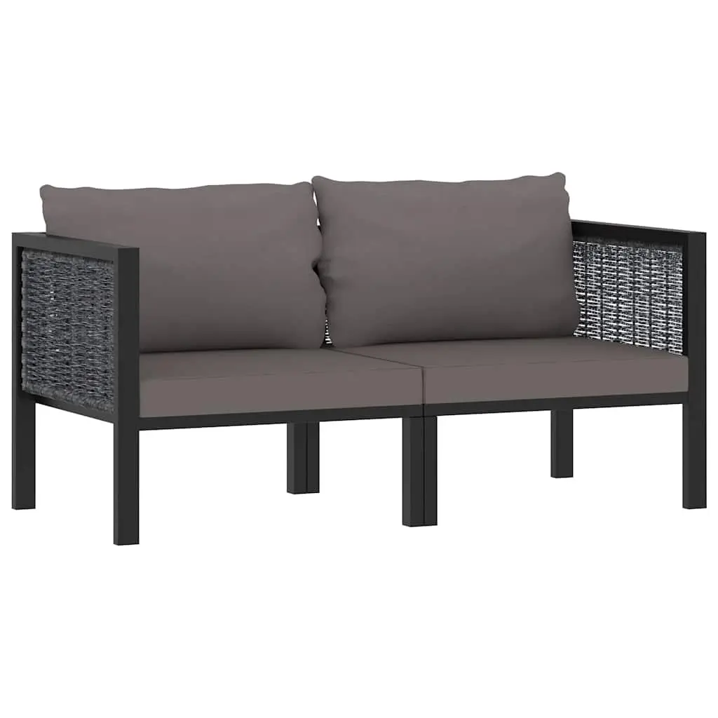 2-Seater Outdoor Sofa in Anthracite Poly Rattan