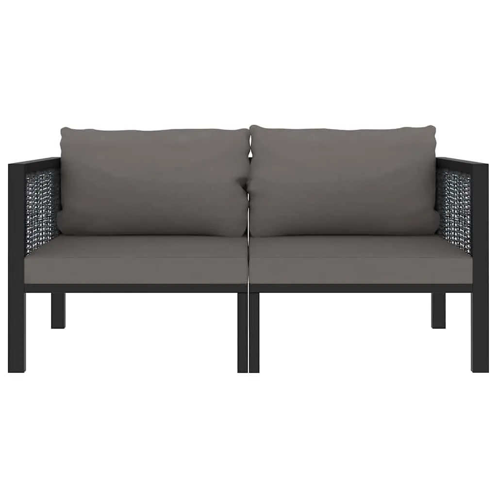 2-Seater Outdoor Sofa in Anthracite Poly Rattan
