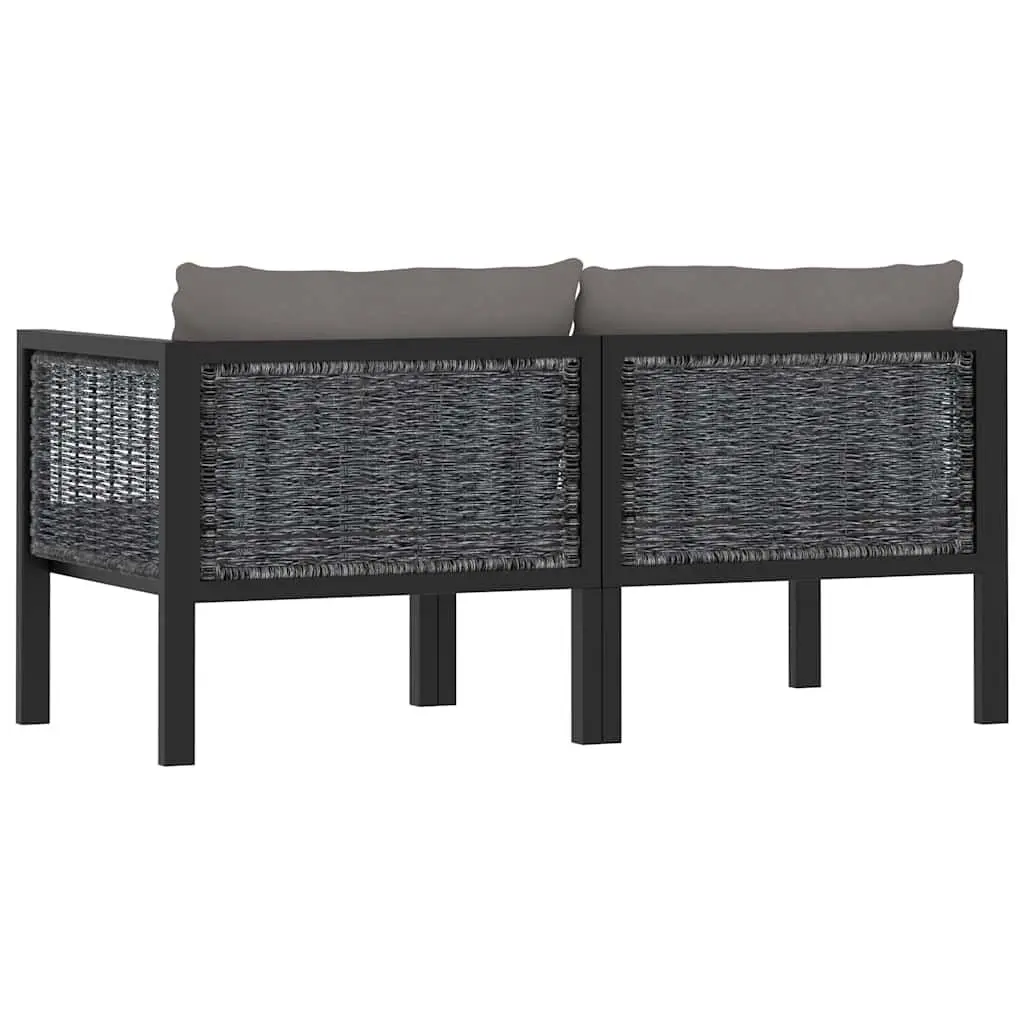 2-Seater Outdoor Sofa in Anthracite Poly Rattan