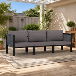 Durable 3-Seater Outdoor Sofa Hand-Woven Poly Rattan
