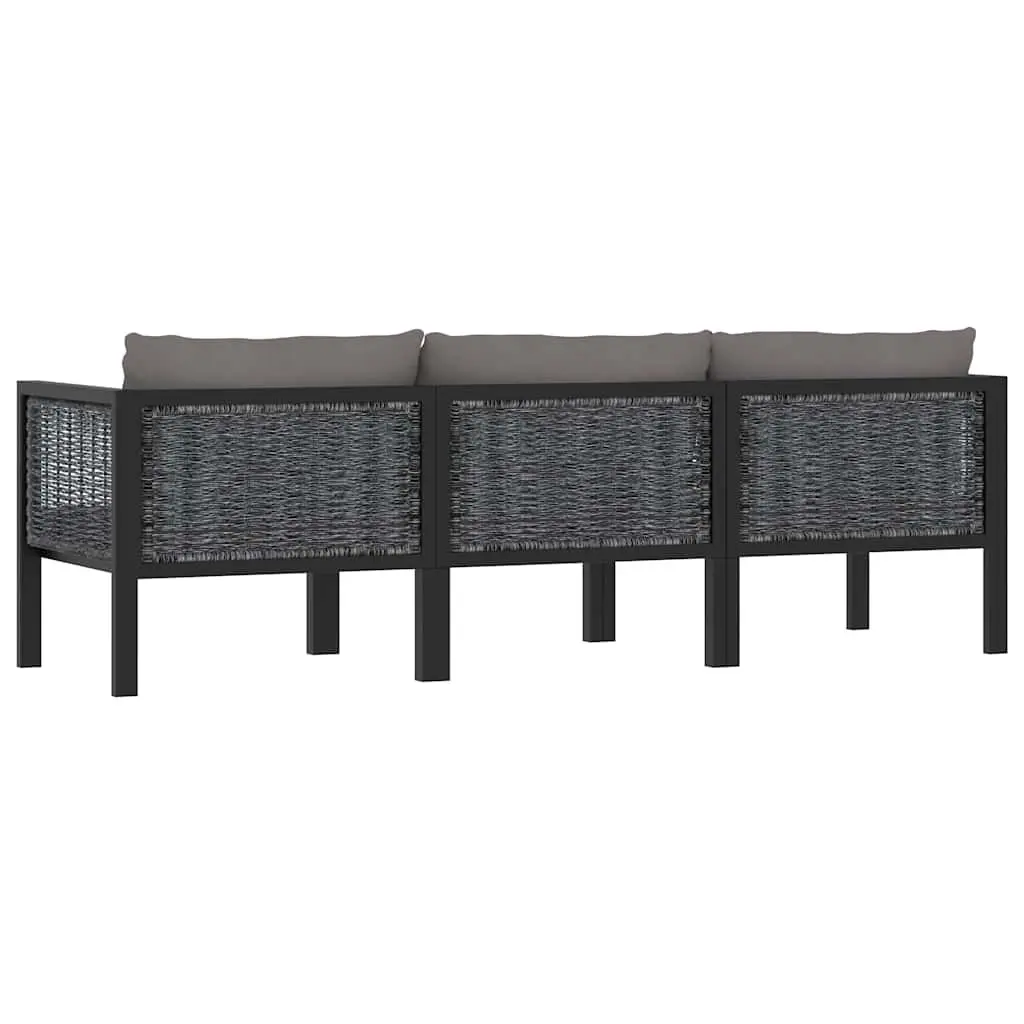 3-Seater Outdoor Sofa Hand-Woven Poly Rattan