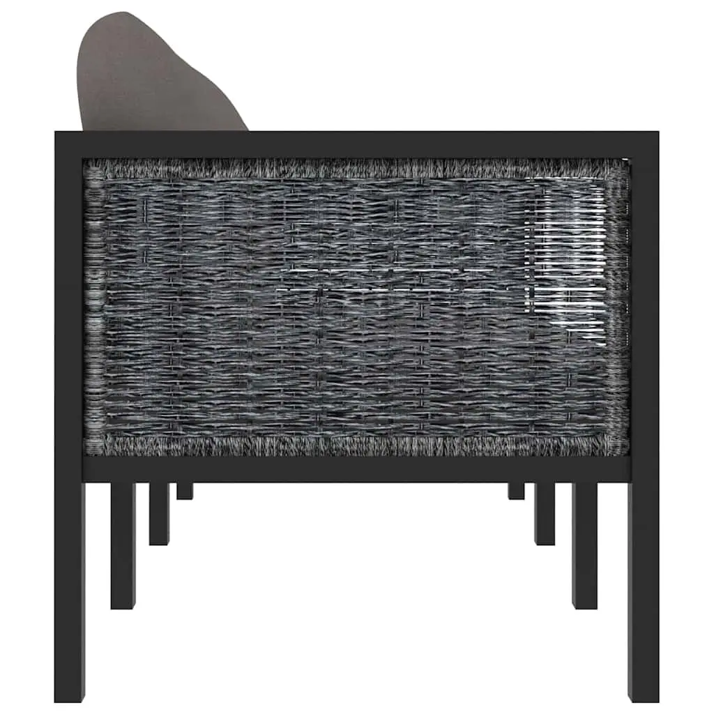 3-Seater Outdoor Sofa Hand-Woven Poly Rattan