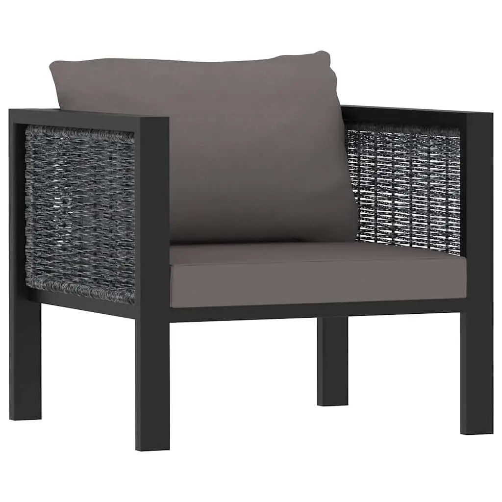 Outdoor Lounge Set Poly Rattan 6 Piece Modular Patio Furniture Anthracite