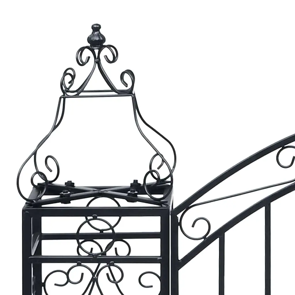 Garden Gate Wrought Iron 122 x 20.5 x 100 cm Black