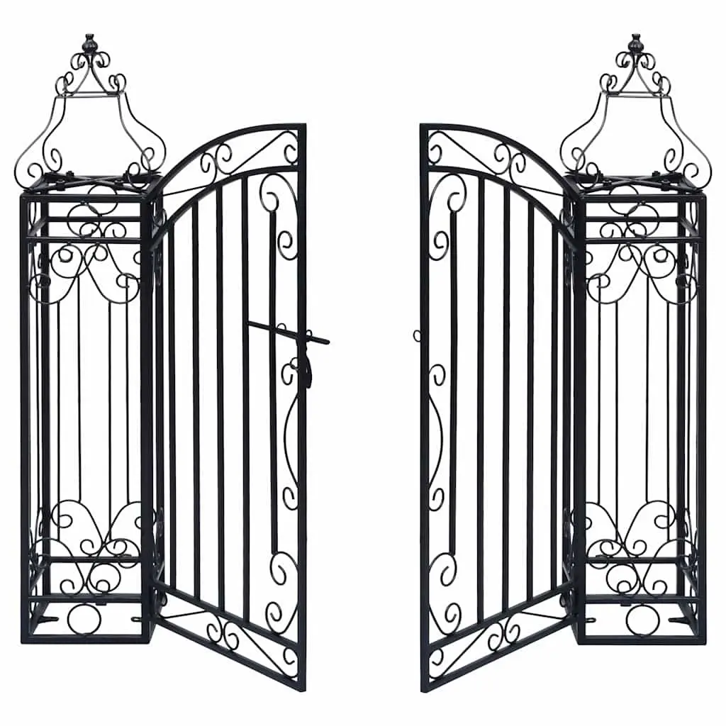 Garden Gate Wrought Iron 122 x 20.5 x 100 cm Black