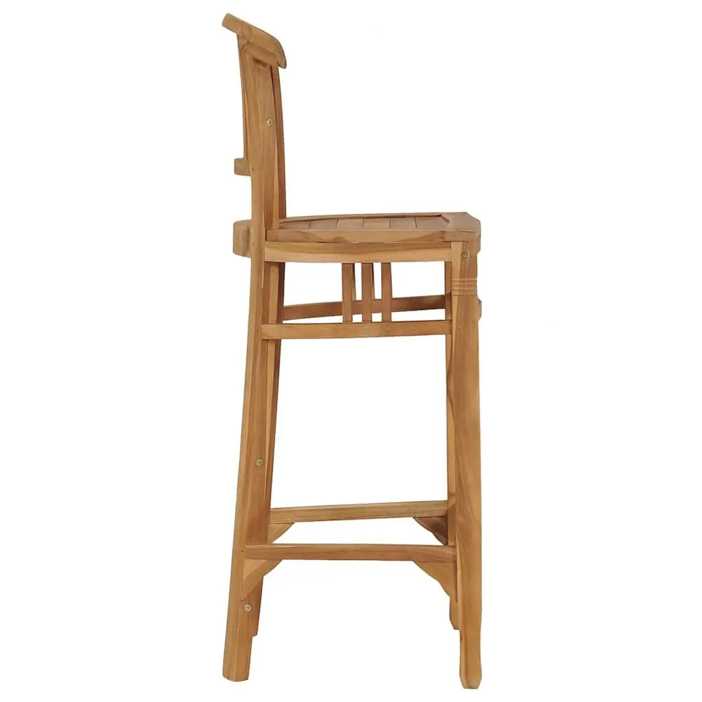 Bar Stool Solid Teak Wood Brown