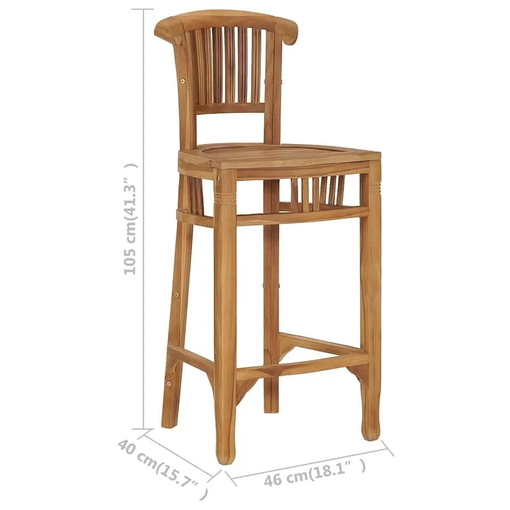 Bar Stool Solid Teak Wood Brown