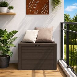 Sturdy Brown Garden Storage Box for Patio Essentials 78x44x55cm