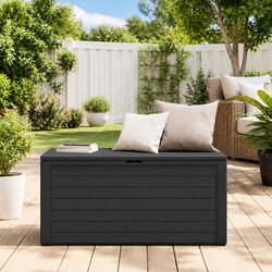 Durable Anthracite Garden Storage Box for Outdoor Use