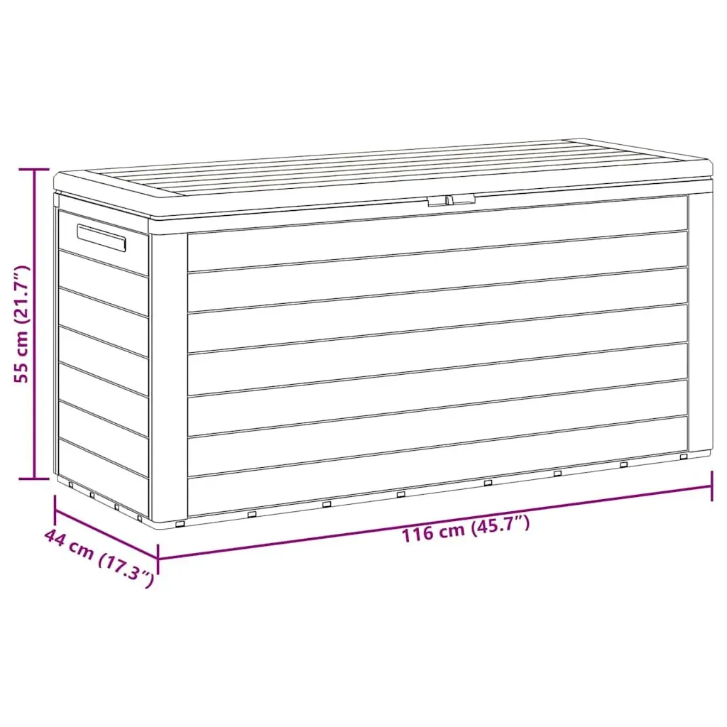 Storage Box Polypropylene 116 x 44 x 55 cm Anthracite