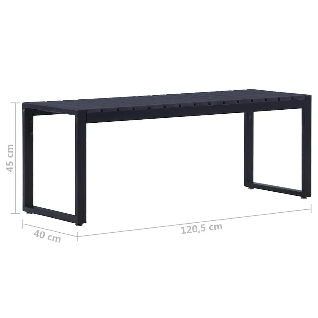 Black Garden Bench 120.5 cm Iron Frame