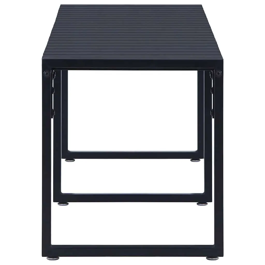 Outdoor Garden Bench 180cm Black Seating Contemporary Design Iron Frame Chair