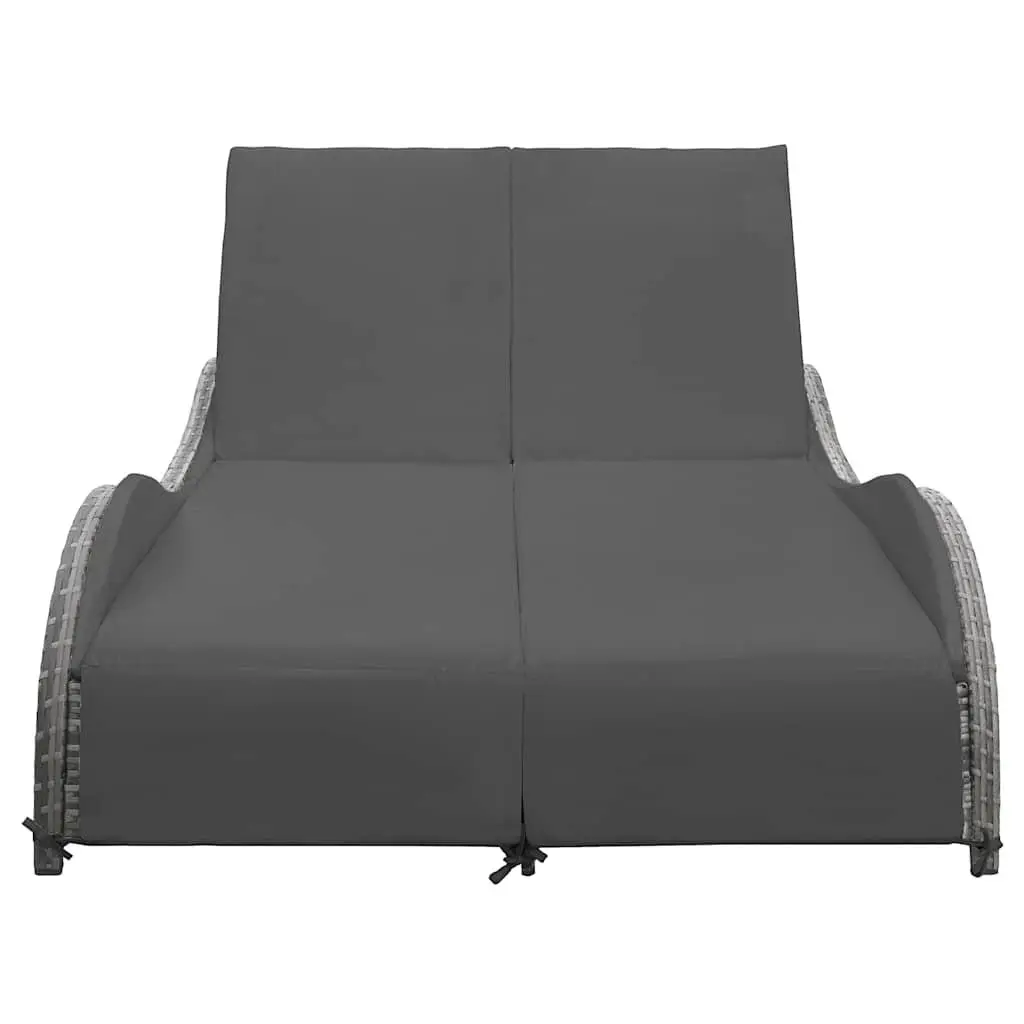Double Sun Lounger with Cushions in Anthracite