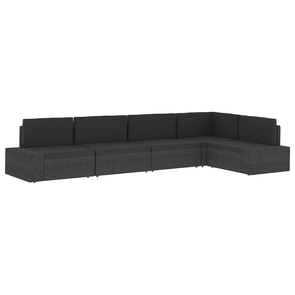 Outdoor 3-Seater Poly Rattan Sectional Sofa