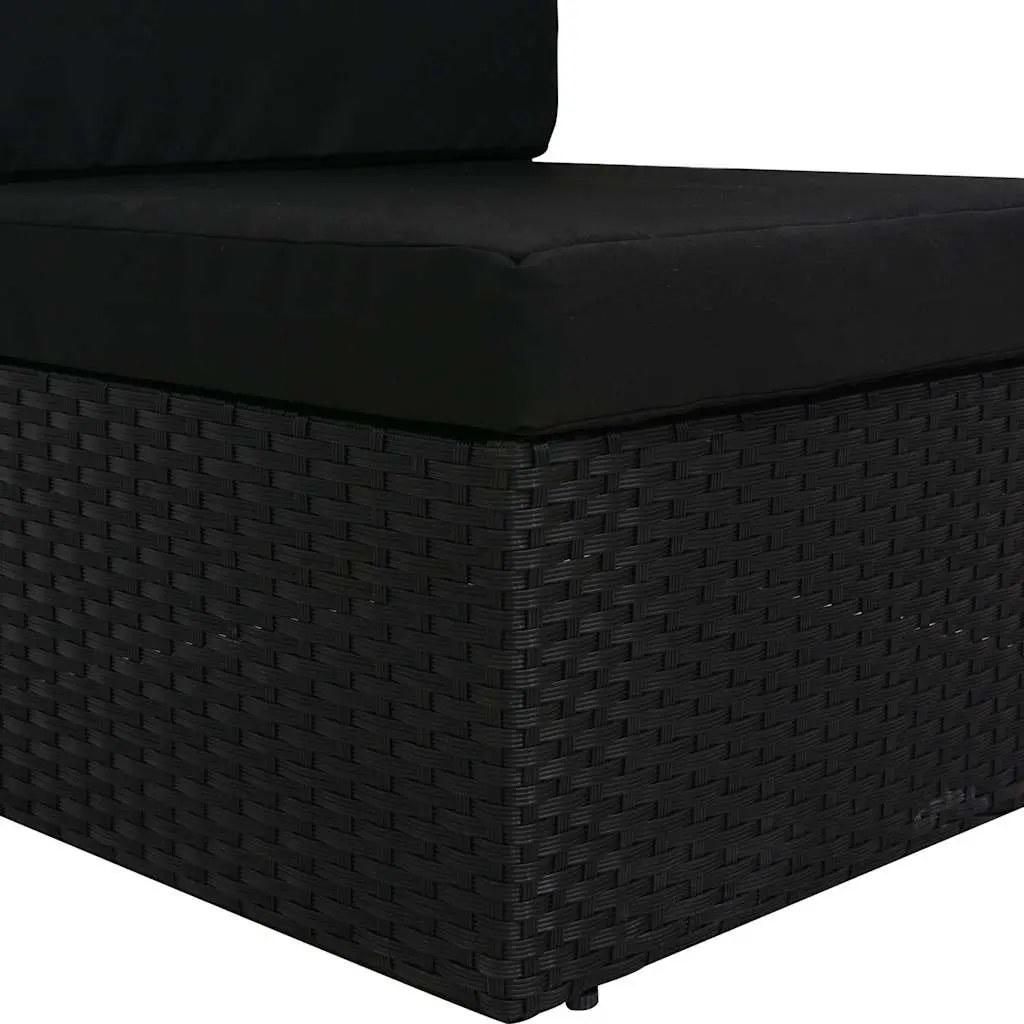 Outdoor 3-Seater Poly Rattan Sectional Sofa