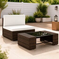 Durable 2-Piece Outdoor Lounge Set with Modular Design