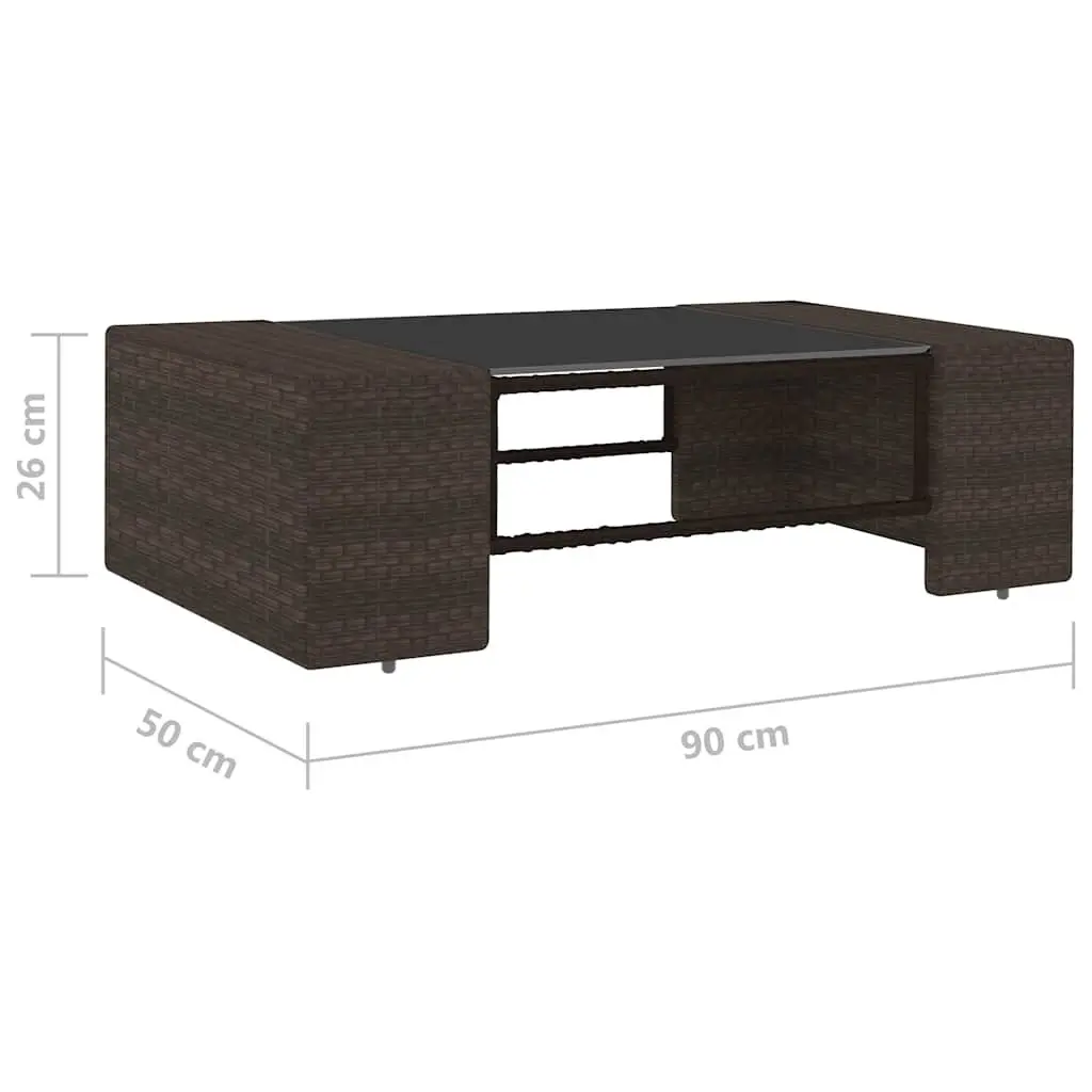 Outdoor Sectional Lounge Set 2 Piece Garden Furniture Poly Rattan Brown Modular