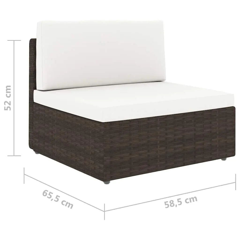 Outdoor Sectional Lounge Set 2 Piece Garden Furniture Poly Rattan Brown Modular