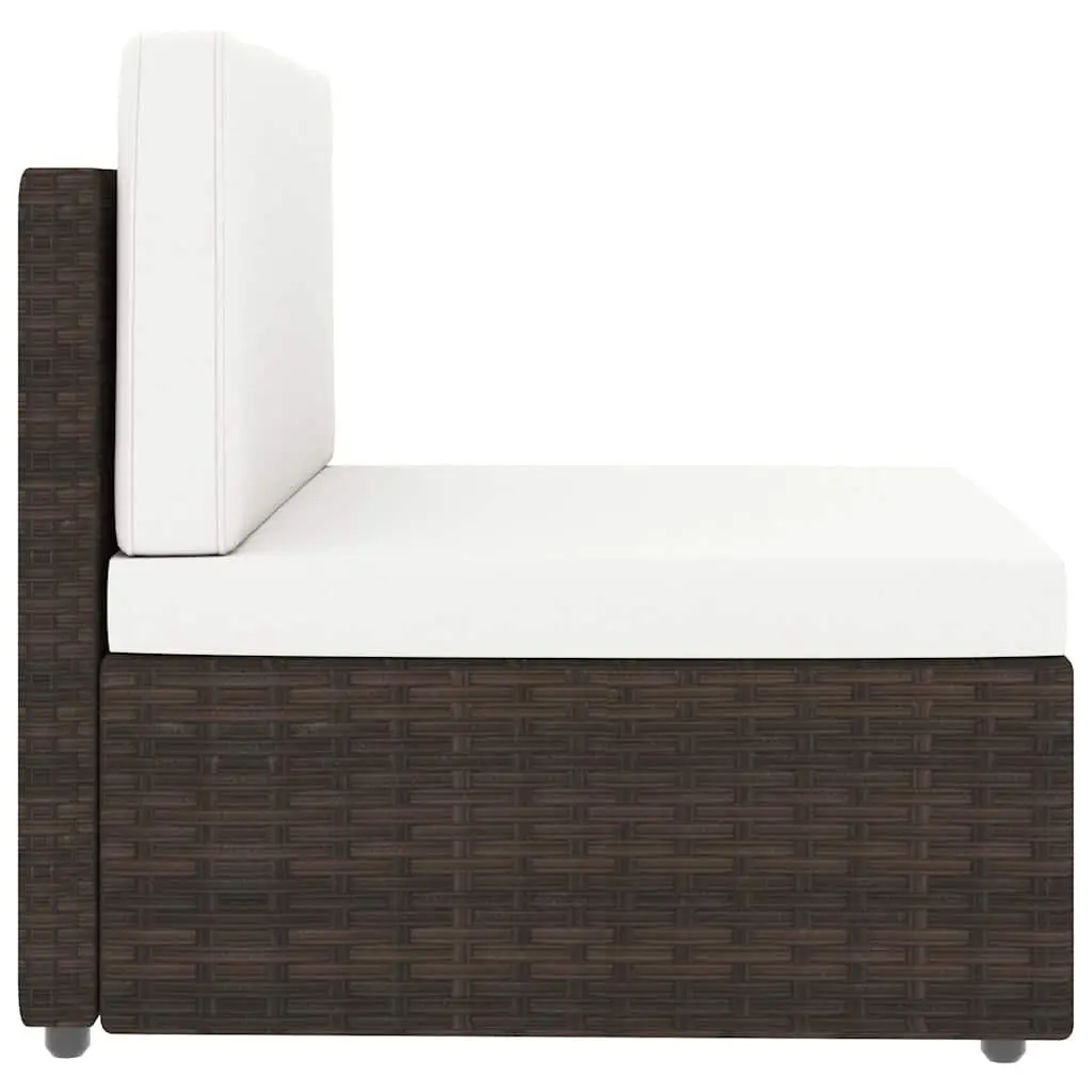 Outdoor Sectional Lounge Set 2 Piece Garden Furniture Poly Rattan Brown Modular
