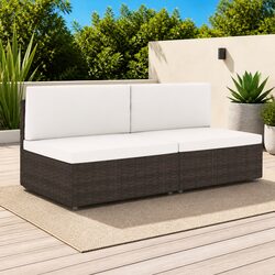 Durable Outdoor 2-Seater Sofa with PE Rattan Weave
