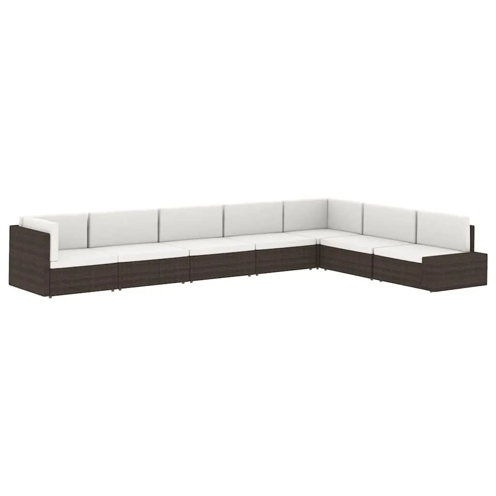 Outdoor Sectional Sofa Set in Grey Poly Rattan