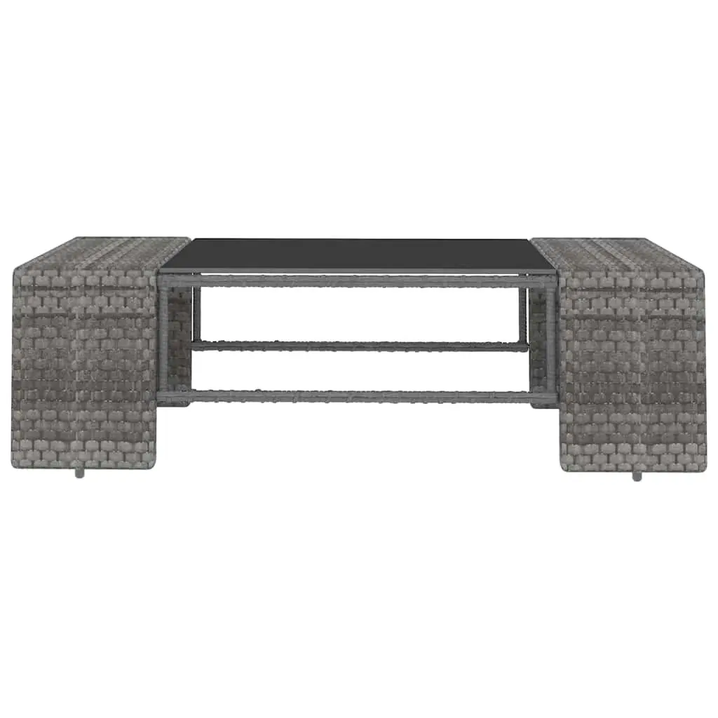 Outdoor Sectional Sofa Set in Grey Poly Rattan