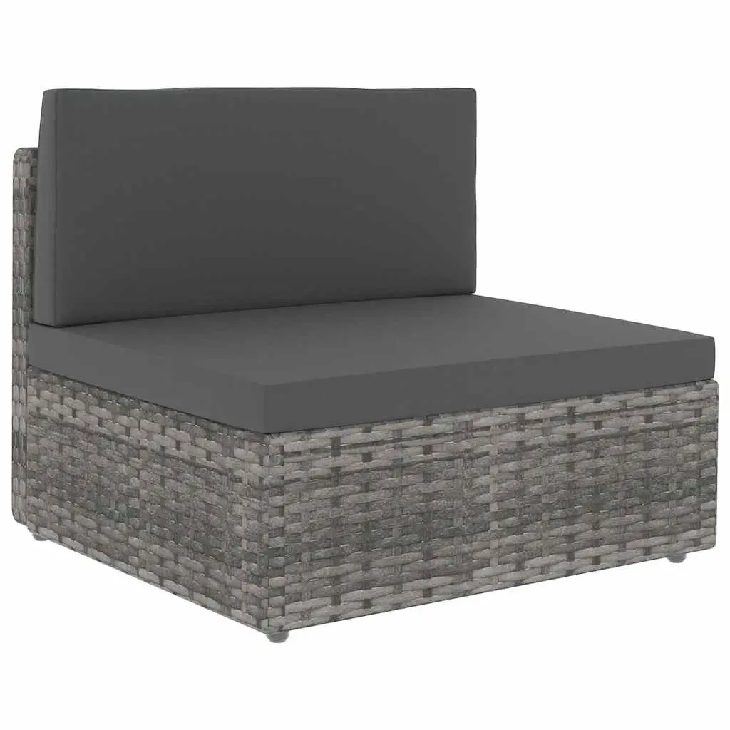 Outdoor Sectional Sofa Set in Grey Poly Rattan
