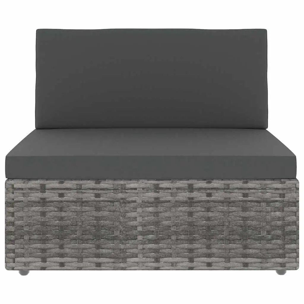 Outdoor Sectional Sofa Set in Grey Poly Rattan