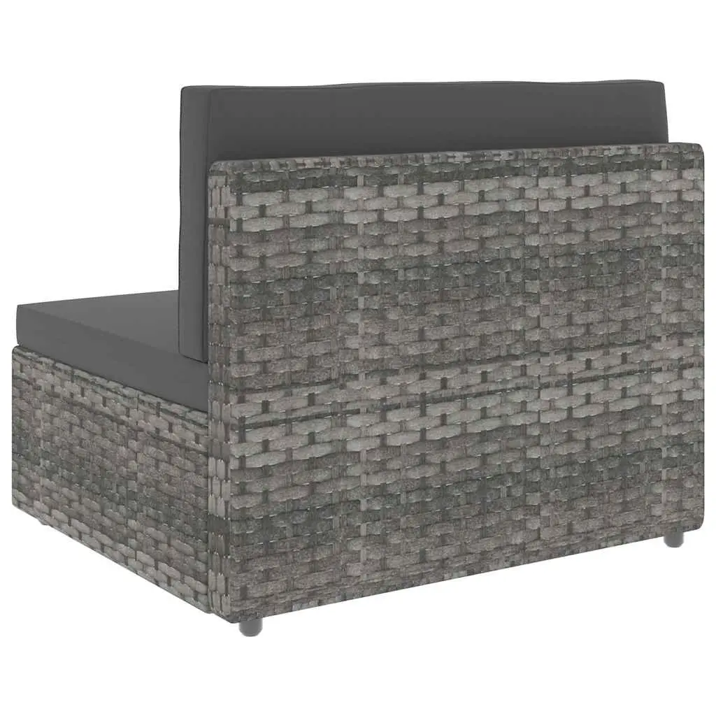 Outdoor Sectional Sofa Set in Grey Poly Rattan