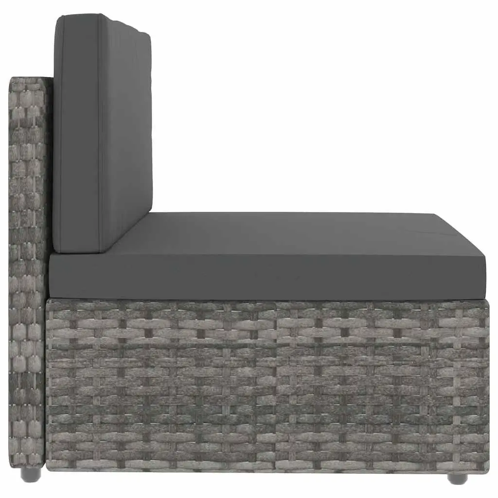 Outdoor Sectional Sofa Set in Grey Poly Rattan