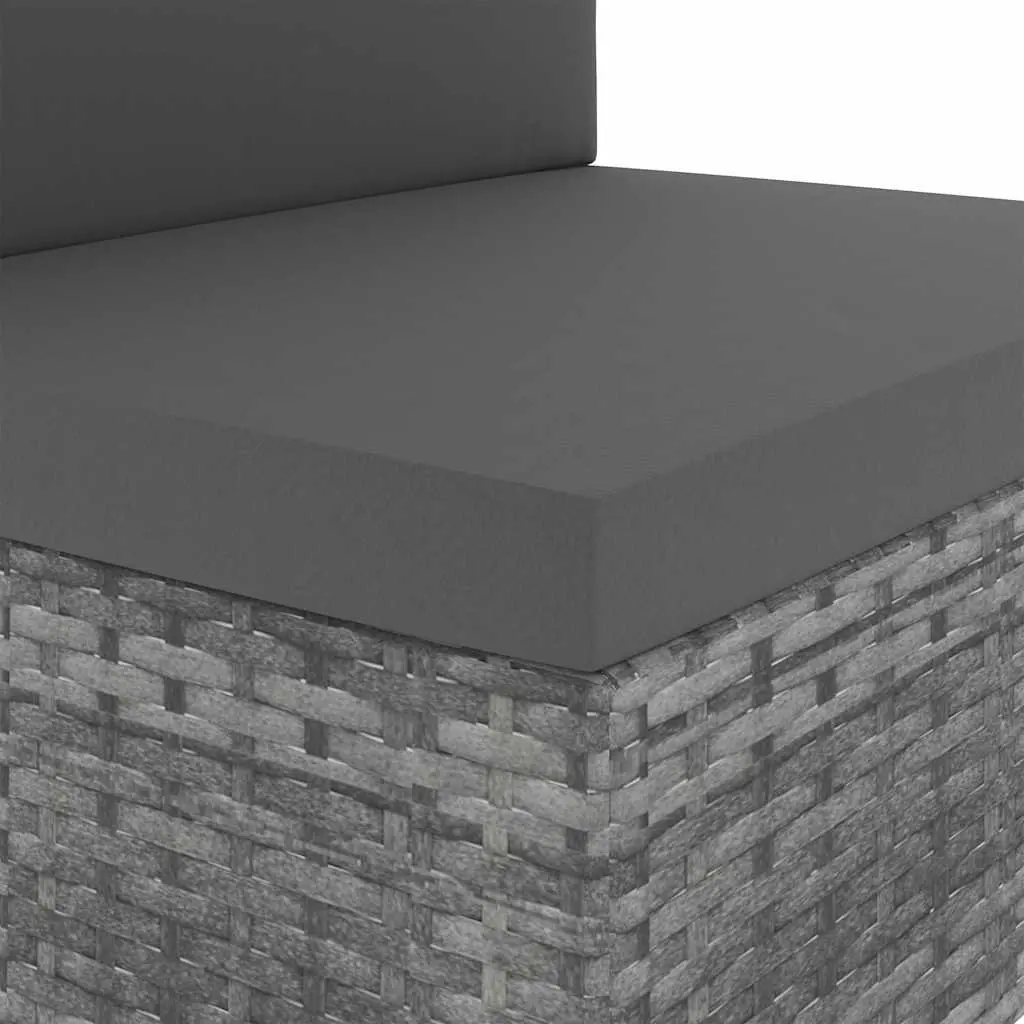 Outdoor Sectional Sofa Set in Grey Poly Rattan