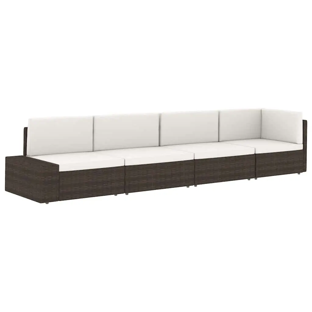 Outdoor Sectional Sofa Set in Grey Poly Rattan