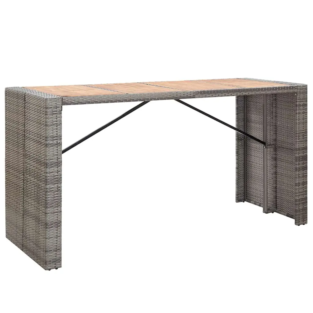 9-Piece Outdoor Bar Set with Acacia Wood Table