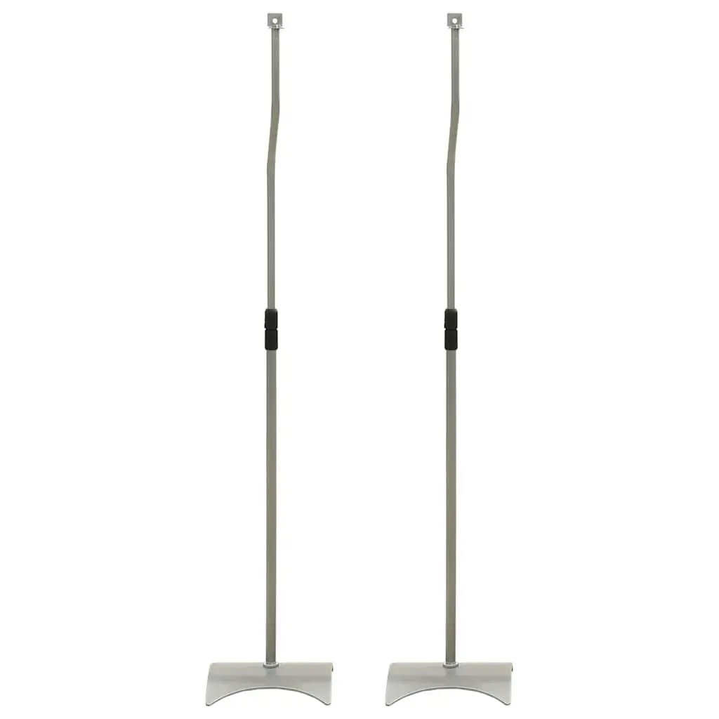 Adjustable Silver Speaker Stands for Home Audio