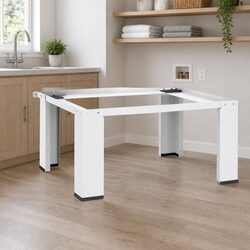 Heavy Duty White Steel Washing Machine Pedestal Stand
