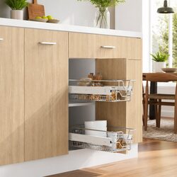 High-Quality Pull-Out Wire Kitchen Baskets – 2 Pcs Silver