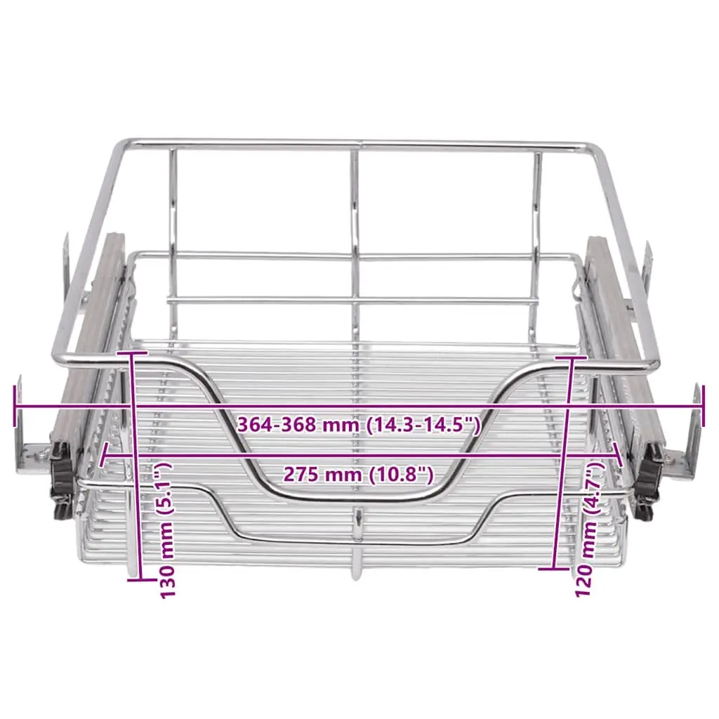 Pull-Out Wire Kitchen Baskets, 2-Piece Set