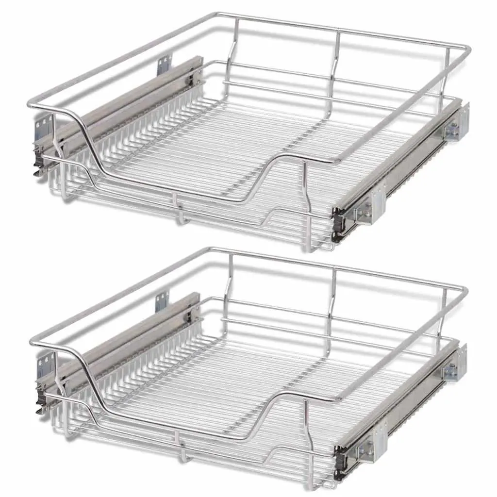 Pull-Out Wire Baskets for Kitchen Storage