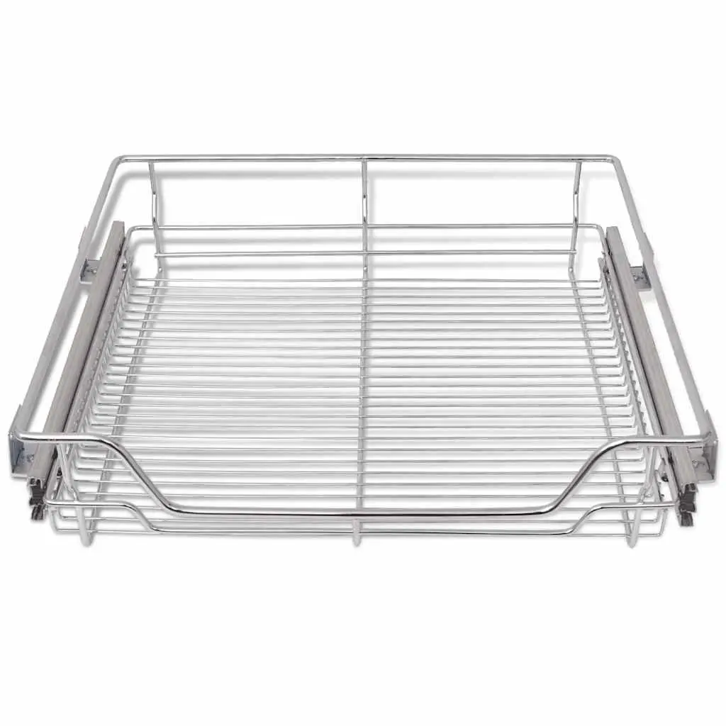 Silver Pull-Out Wire Baskets 2 pcs 600 mm