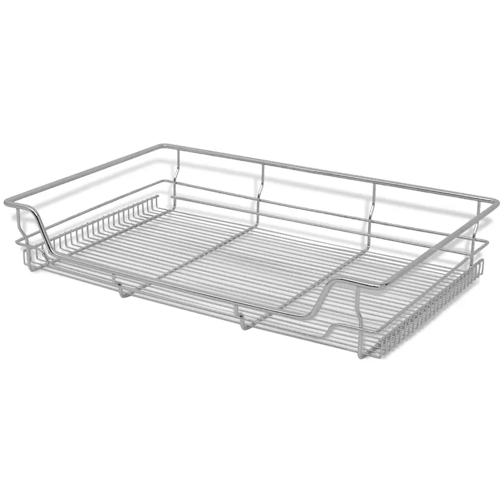 Silver Pull-Out Wire Kitchen Baskets 2 pcs 800 mm