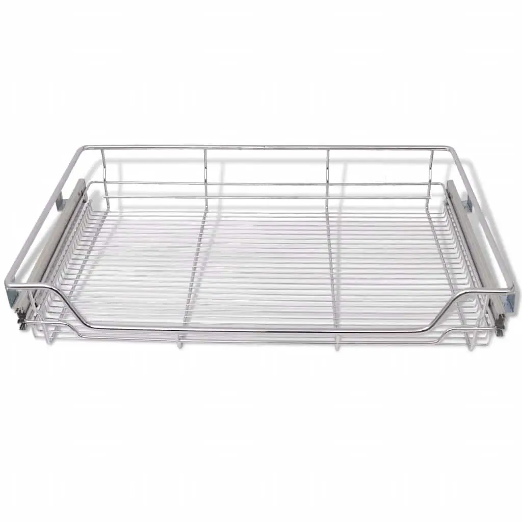 Silver Pull-Out Wire Kitchen Baskets 2 pcs 800 mm