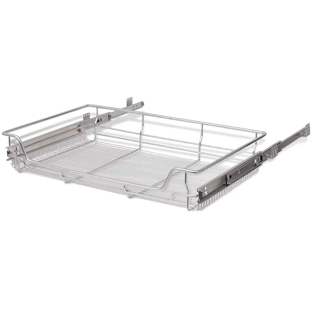Silver Pull-Out Wire Kitchen Baskets 2 pcs 800 mm