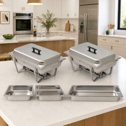 Durable 2-Piece Chafing Dish Set Stainless Steel Warmers