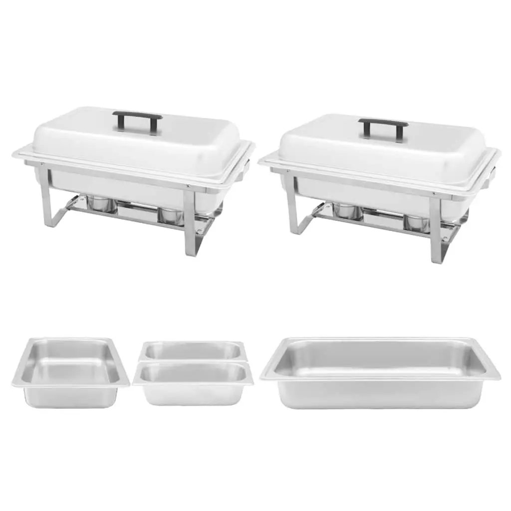2-Piece Chafing Dish Set Stainless Steel Warmers