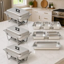 Durable 3-Piece Stainless Steel Chafing Dish Set for Catering