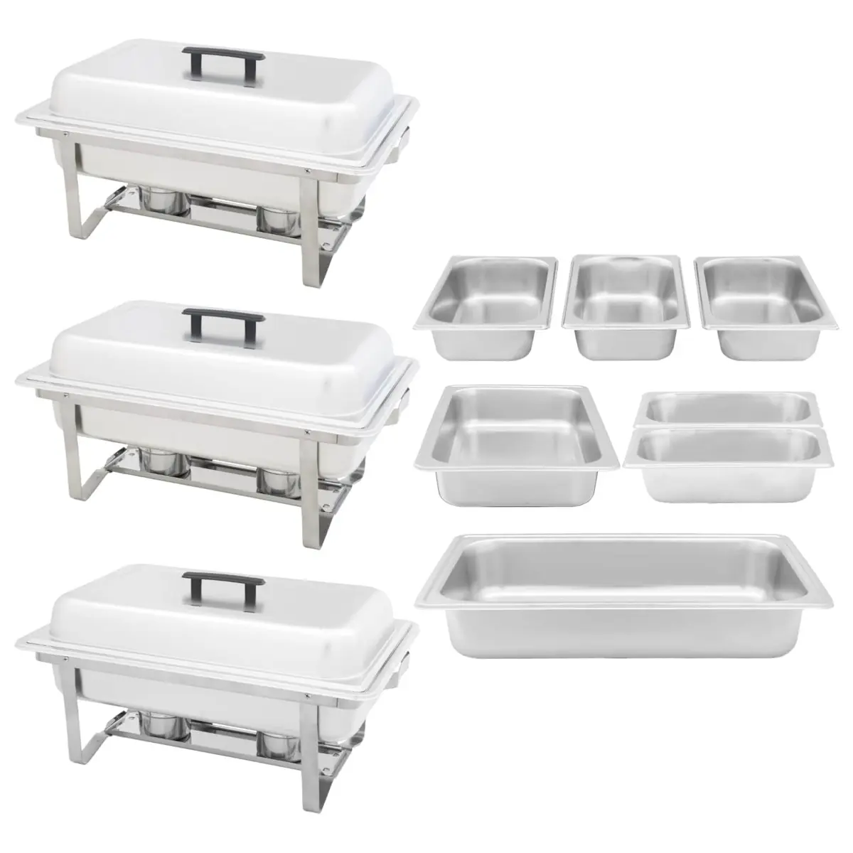 3-Piece Stainless Steel Chafing Dish Set for Catering