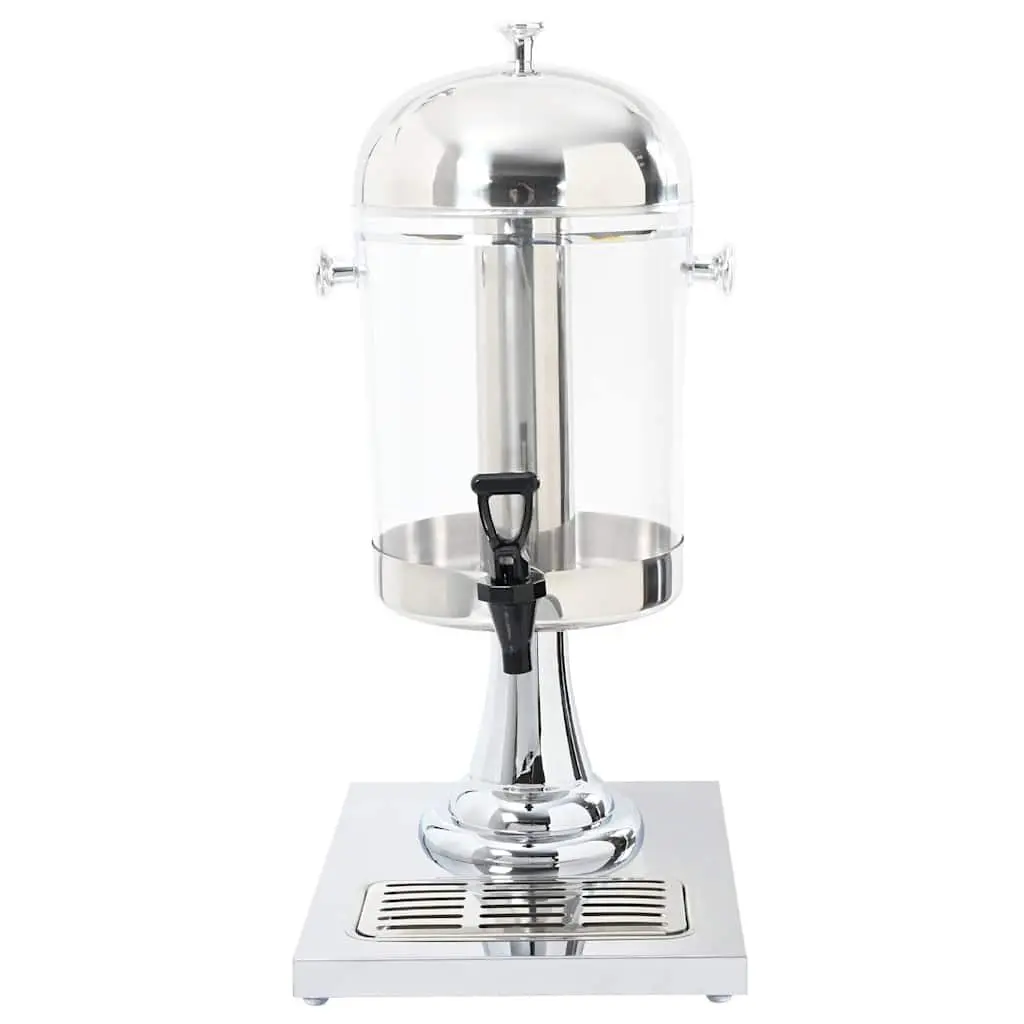 8L Silver Beverage Server Juice Dispenser with Tap