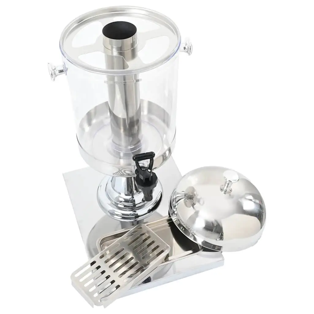 8L Silver Beverage Server Juice Dispenser with Tap