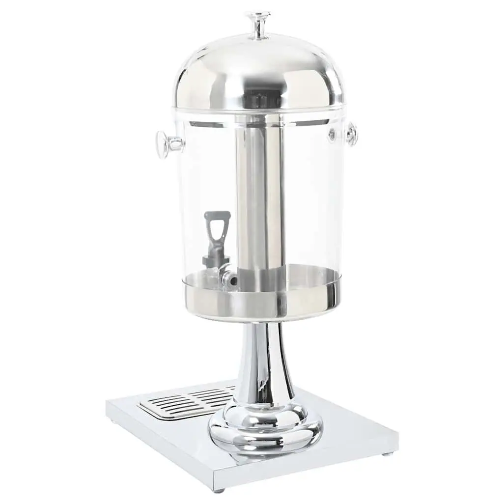 8L Silver Beverage Server Juice Dispenser with Tap